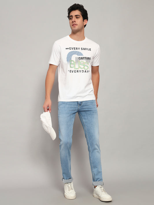 Denim Jeans for Men l Breathable & Soft with Color Fastness Ultra Narrow Fit Cotton Fabric Solid Pattern Button Closure