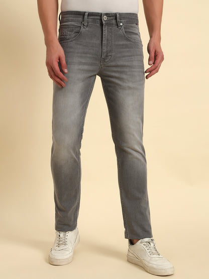 Denim Jeans for Men l Breathable & Soft with Color Fastness Slim Fit Cotton Fabric Solid Pattern Button Closure