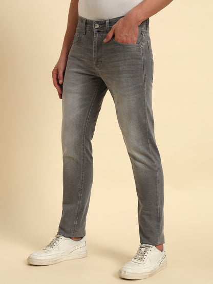 Denim Jeans for Men l Breathable & Soft with Color Fastness Slim Fit Cotton Fabric Solid Pattern Button Closure