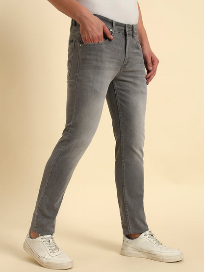 Denim Jeans for Men l Breathable & Soft with Color Fastness Slim Fit Cotton Fabric Solid Pattern Button Closure