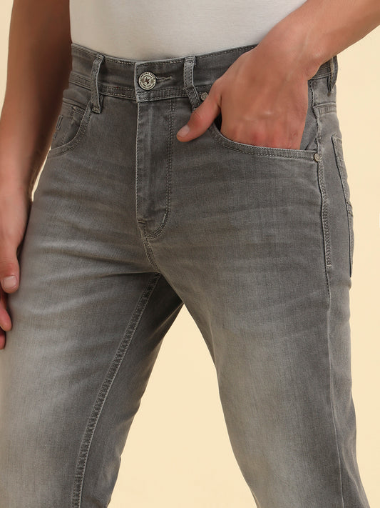 Denim Jeans for Men l Breathable & Soft with Color Fastness Slim Fit Cotton Fabric Solid Pattern Button Closure