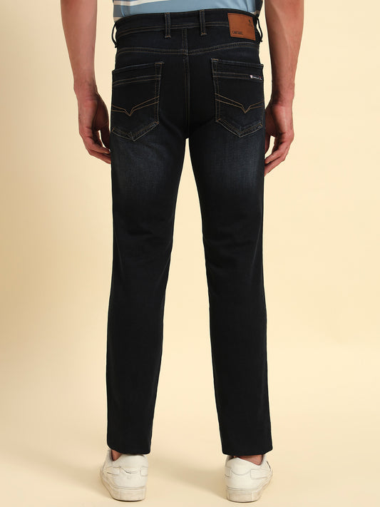 Denim Jeans for Men l Breathable & Soft with Color Fastness Slim Fit Cotton Fabric Solid Pattern Button Closure