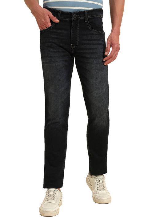 Denim Jeans for Men l Breathable & Soft with Color Fastness Slim Fit Cotton Fabric Solid Pattern Button Closure