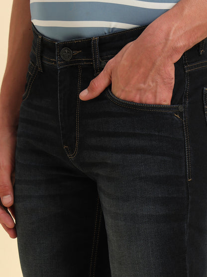Denim Jeans for Men l Breathable & Soft with Color Fastness Slim Fit Cotton Fabric Solid Pattern Button Closure