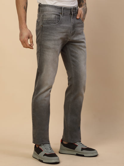 Denim Jeans for Men | Breathable & Soft with Color Fastness Straight Fit Poly Cotton Fabric Solid Pattern Button Closure