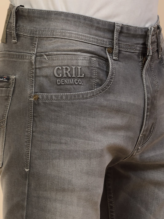 Denim Jeans for Men | Breathable & Soft with Color Fastness Straight Fit Poly Cotton Fabric Solid Pattern Button Closure