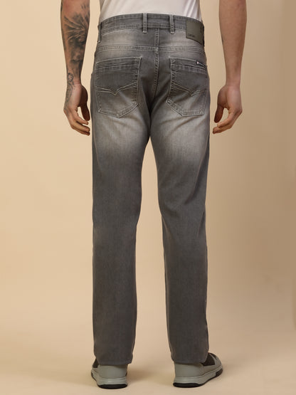Denim Jeans for Men | Breathable & Soft with Color Fastness Straight Fit Poly Cotton Fabric Solid Pattern Button Closure
