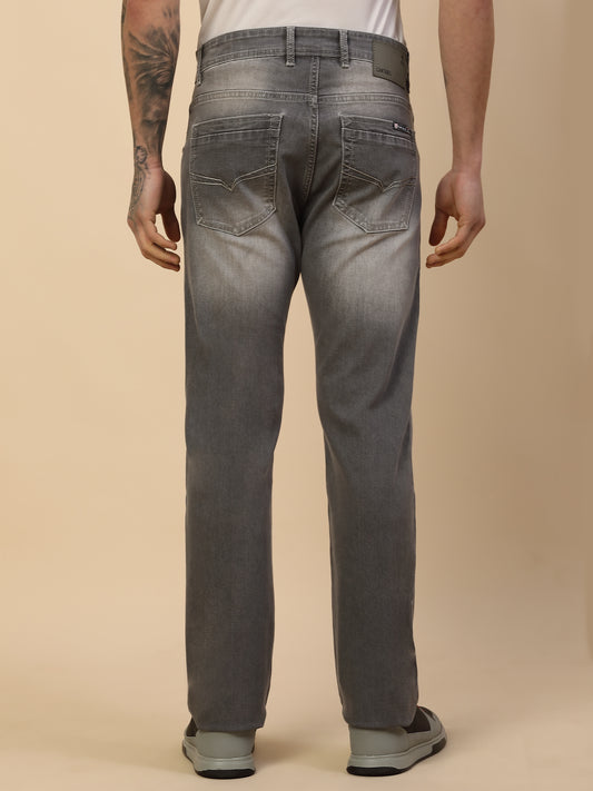 Denim Jeans for Men | Breathable & Soft with Color Fastness Straight Fit Poly Cotton Fabric Solid Pattern Button Closure
