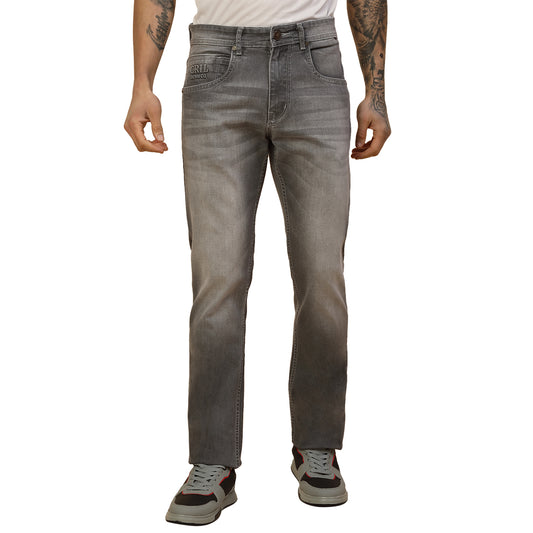 Denim Jeans for Men | Breathable & Soft with Color Fastness Straight Fit Poly Cotton Fabric Solid Pattern Button Closure