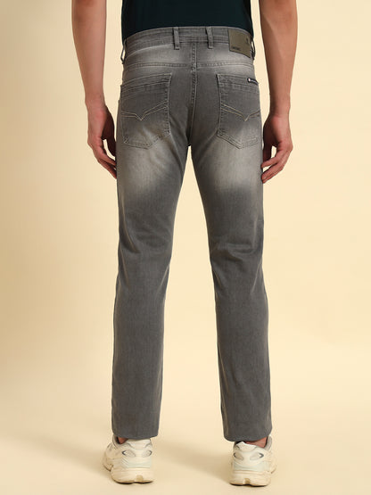 Denim Jeans for Men l Breathable & Soft with Color Fastness Straight Fit Cotton Fabric Solid Pattern Button Closure