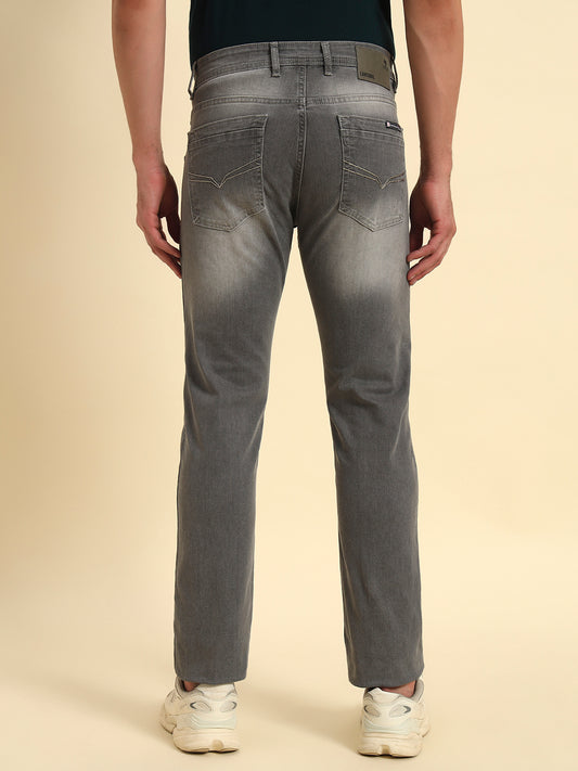 Denim Jeans for Men l Breathable & Soft with Color Fastness Straight Fit Cotton Fabric Solid Pattern Button Closure