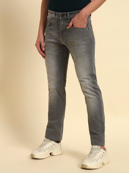 Denim Jeans for Men l Breathable & Soft with Color Fastness Straight Fit Cotton Fabric Solid Pattern Button Closure