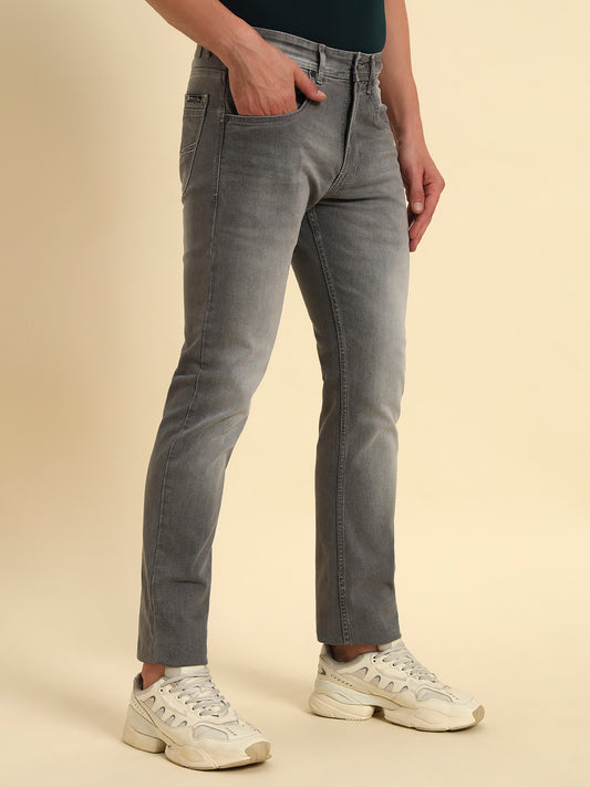 Denim Jeans for Men l Breathable & Soft with Color Fastness Straight Fit Cotton Fabric Solid Pattern Button Closure