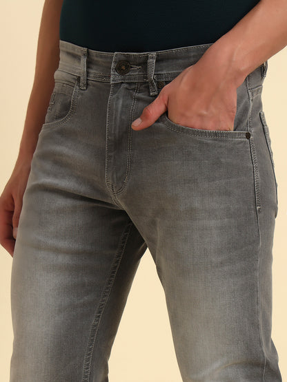 Denim Jeans for Men l Breathable & Soft with Color Fastness Straight Fit Cotton Fabric Solid Pattern Button Closure