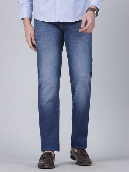 Denim Jeans for Men l Breathable & Soft with Color Fastness Straight Fit Cotton Fabric Solid Pattern Button Closure