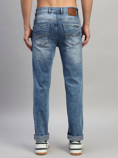 Denim Jeans for Men l Breathable & Soft with Color Fastness Straight Fit Cotton Fabric Solid Pattern Button Closure