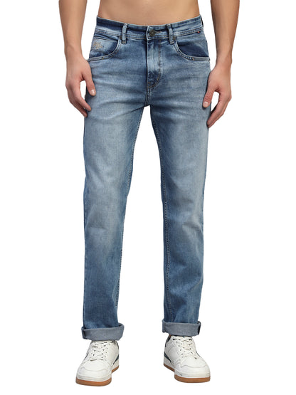 Denim Jeans for Men l Breathable & Soft with Color Fastness Straight Fit Cotton Fabric Solid Pattern Button Closure
