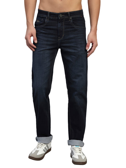 Denim Jeans for Men l Breathable & Soft with Color Fastness Straight Fit Cotton Fabric Solid Pattern Button Closure