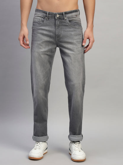 Denim Jeans for Men l Breathable & Soft with Color Fastness Straight Fit Cotton Fabric Solid Pattern Button Closure