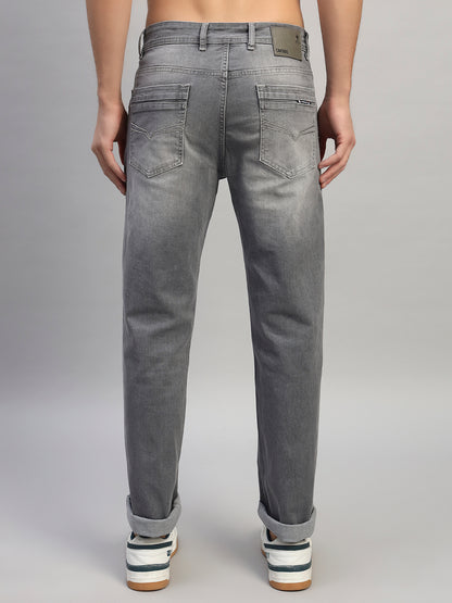 Denim Jeans for Men l Breathable & Soft with Color Fastness Straight Fit Cotton Fabric Solid Pattern Button Closure