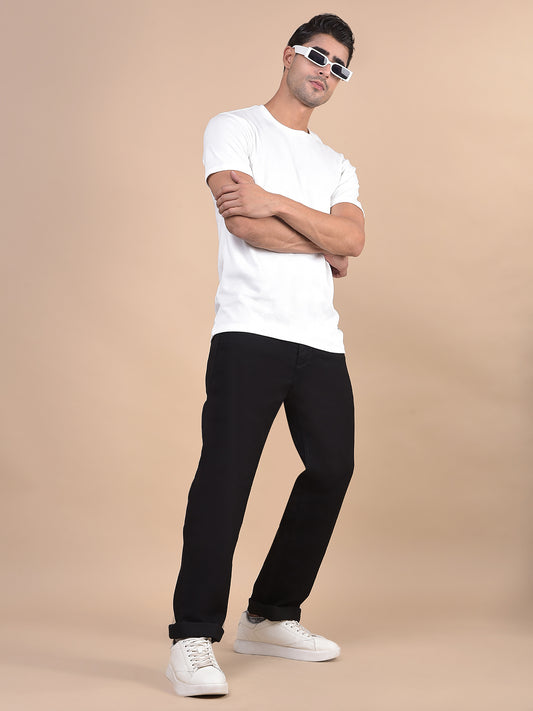 Denim Jeans for Men l Breathable & Soft with Color Fastness Straight Fit Cotton Fabric Solid Pattern Button Closure