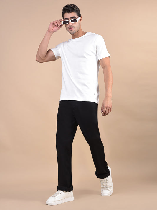 Denim Jeans for Men l Breathable & Soft with Color Fastness Straight Fit Cotton Fabric Solid Pattern Button Closure