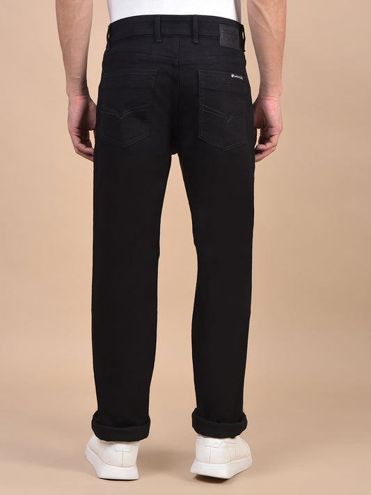 Denim Jeans for Men l Breathable & Soft with Color Fastness Straight Fit Cotton Fabric Solid Pattern Button Closure