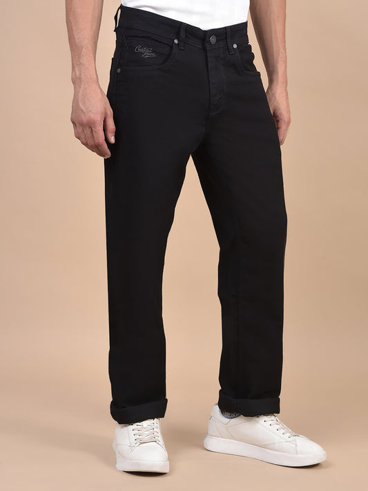 Denim Jeans for Men l Breathable & Soft with Color Fastness Straight Fit Cotton Fabric Solid Pattern Button Closure