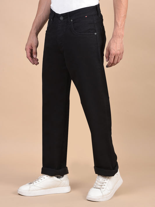 Denim Jeans for Men l Breathable & Soft with Color Fastness Straight Fit Cotton Fabric Solid Pattern Button Closure