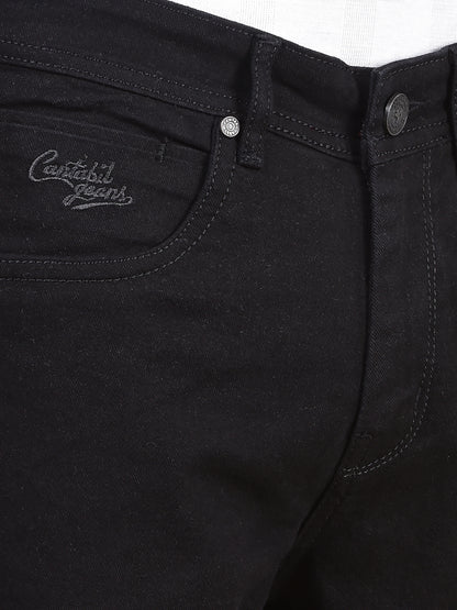 Denim Jeans for Men l Breathable & Soft with Color Fastness Straight Fit Cotton Fabric Solid Pattern Button Closure