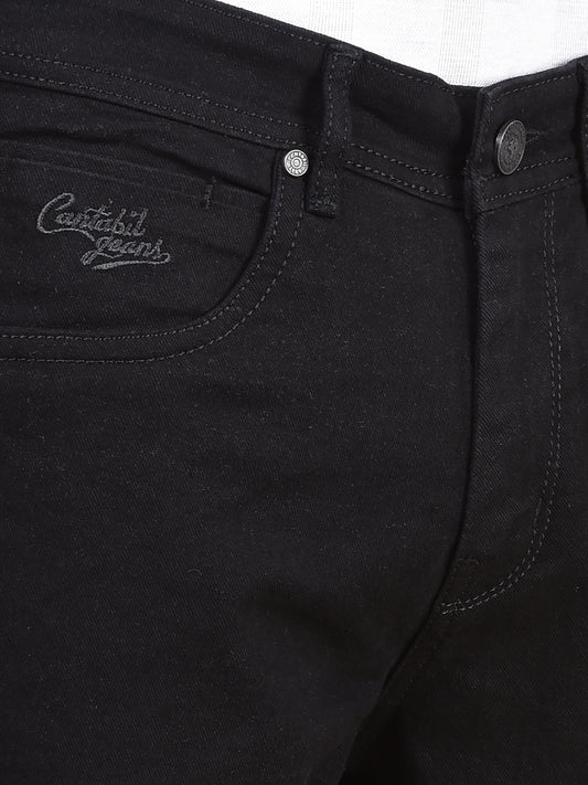 Denim Jeans for Men l Breathable & Soft with Color Fastness Straight Fit Cotton Fabric Solid Pattern Button Closure