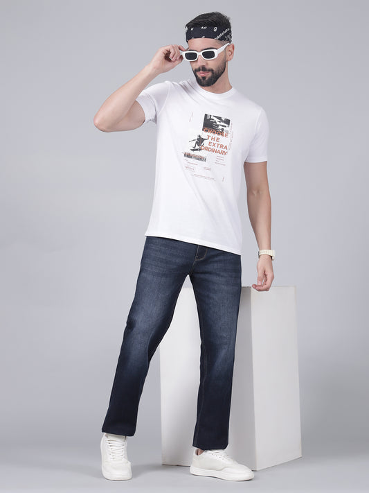 Denim Jeans for Men l Breathable & Soft with Color Fastness Straight Fit Cotton Fabric Solid Pattern Button Closure