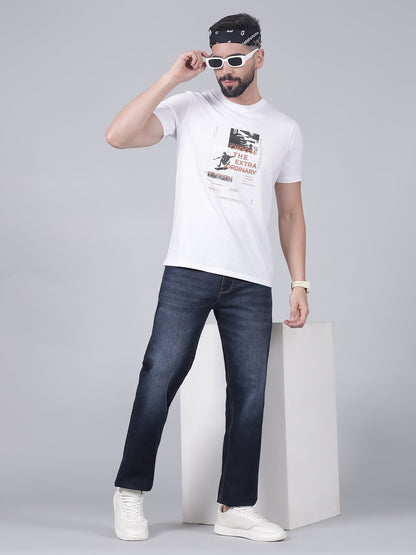 Denim Jeans for Men l Breathable & Soft with Color Fastness Straight Fit Cotton Fabric Solid Pattern Button Closure