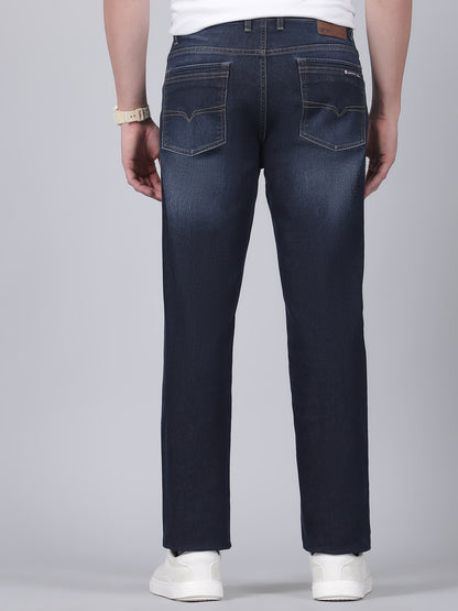 Denim Jeans for Men l Breathable & Soft with Color Fastness Straight Fit Cotton Fabric Solid Pattern Button Closure