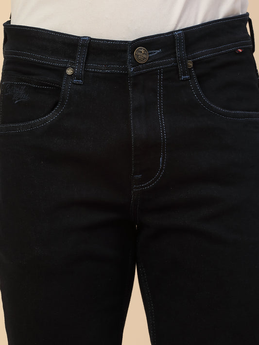 Denim Jeans for Men | Breathable & Soft with Color Fastness Slim Fit Poly Cotton Fabric Solid Pattern Button Closure