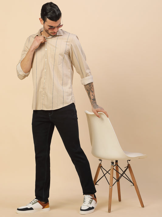 Denim Jeans for Men | Breathable & Soft with Color Fastness Slim Fit Poly Cotton Fabric Solid Pattern Button Closure