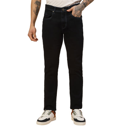 Denim Jeans for Men | Breathable & Soft with Color Fastness Slim Fit Poly Cotton Fabric Solid Pattern Button Closure