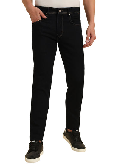 Denim Jeans for Men l Breathable & Soft with Color Fastness Slim Fit Cotton Fabric Solid Pattern Button Closure