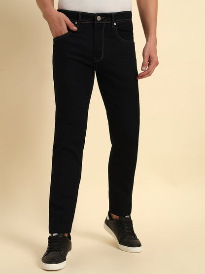 Denim Jeans for Men l Breathable & Soft with Color Fastness Slim Fit Cotton Fabric Solid Pattern Button Closure