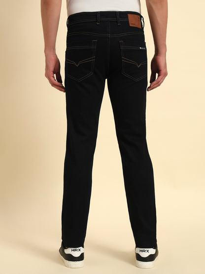 Denim Jeans for Men l Breathable & Soft with Color Fastness Slim Fit Cotton Fabric Solid Pattern Button Closure