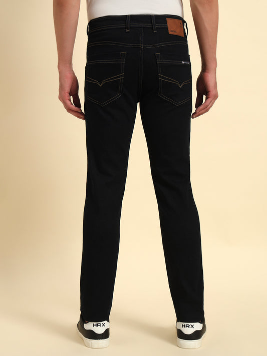 Denim Jeans for Men l Breathable & Soft with Color Fastness Slim Fit Cotton Fabric Solid Pattern Button Closure