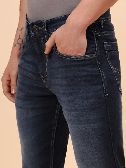 Denim Jeans for Men l Breathable & Soft with Color Fastness Slim Fit Cotton Fabric Solid Pattern Button Closure