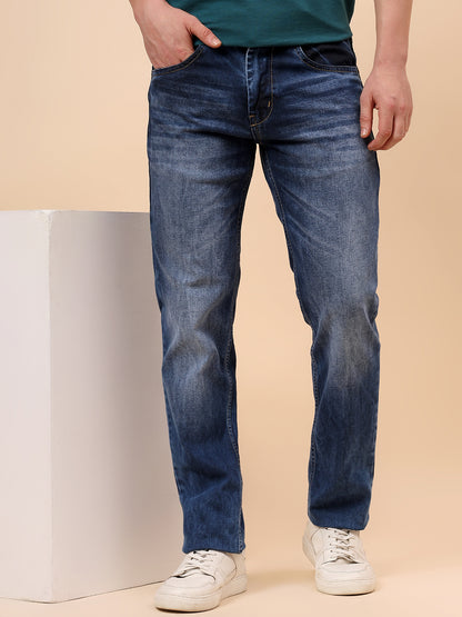 Denim Jeans for Men l Breathable & Soft with Color Fastness Slim Fit Cotton Fabric Solid Pattern Button Closure