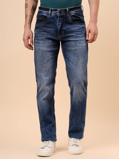 Denim Jeans for Men l Breathable & Soft with Color Fastness Slim Fit Cotton Fabric Solid Pattern Button Closure
