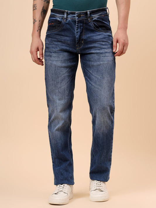 Denim Jeans for Men l Breathable & Soft with Color Fastness Slim Fit Cotton Fabric Solid Pattern Button Closure