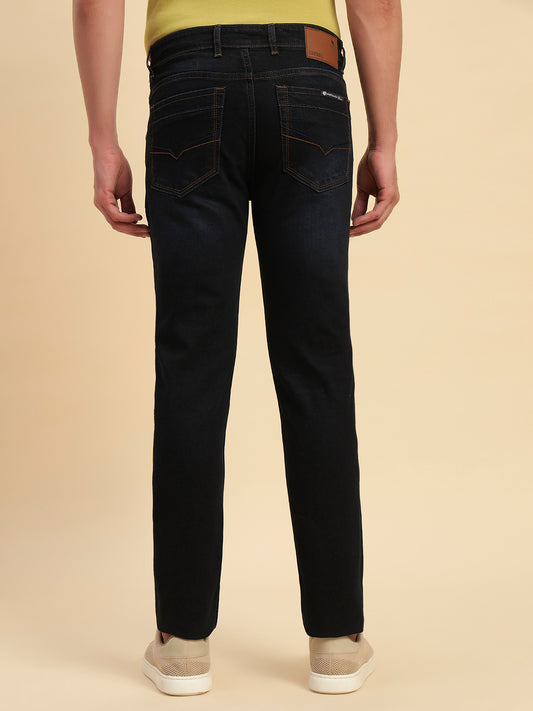 Denim Jeans for Men l Breathable & Soft with Color Fastness Slim Fit Cotton Fabric Solid Pattern Button Closure