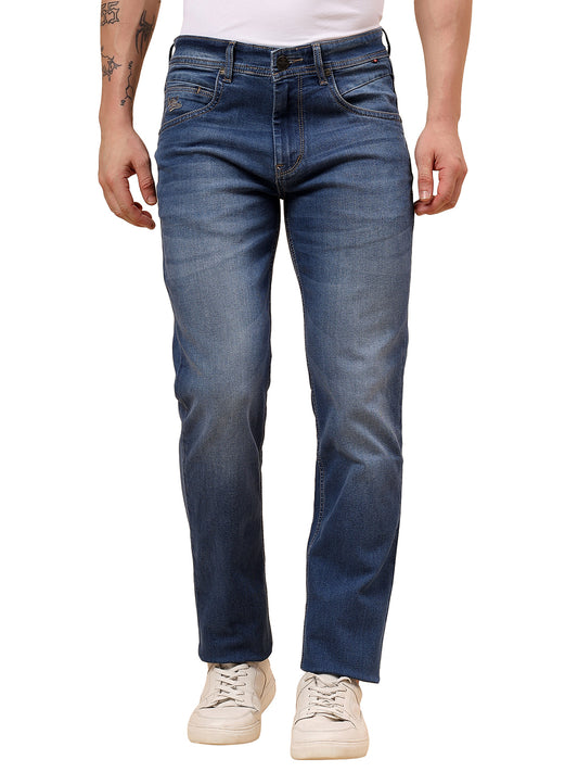 Denim Jeans for Men l Breathable & Soft with Color Fastness Slim Fit Cotton Fabric Solid Pattern Button Closure