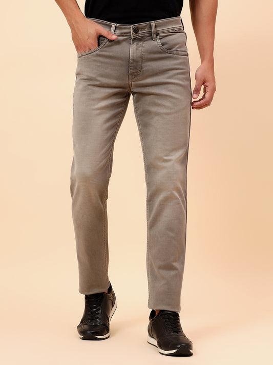 Denim Jeans for Men l Breathable & Soft with Color Fastness Straight Fit Cotton Blend Fabric Solid Pattern Button Closure