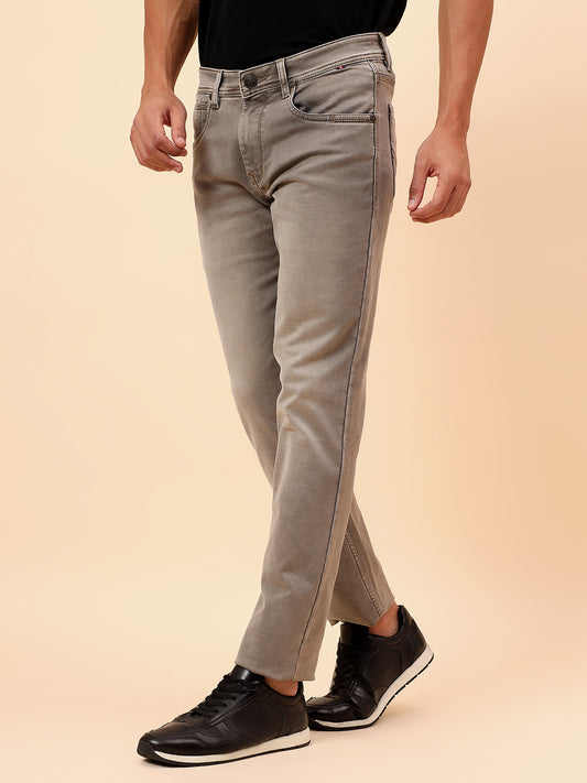 Denim Jeans for Men l Breathable & Soft with Color Fastness Straight Fit Cotton Blend Fabric Solid Pattern Button Closure