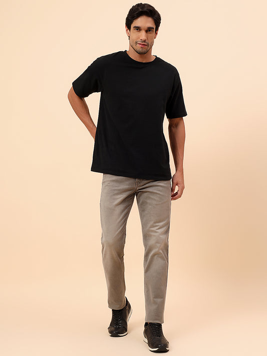 Denim Jeans for Men l Breathable & Soft with Color Fastness Straight Fit Cotton Blend Fabric Solid Pattern Button Closure